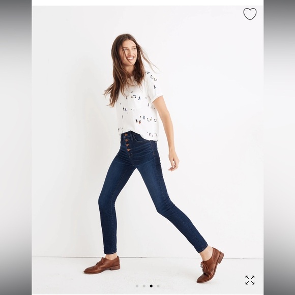 Madewell Tall 9" High Rise Skinny Jeans Button Fly. Size 28T. - Picture 3 of 13